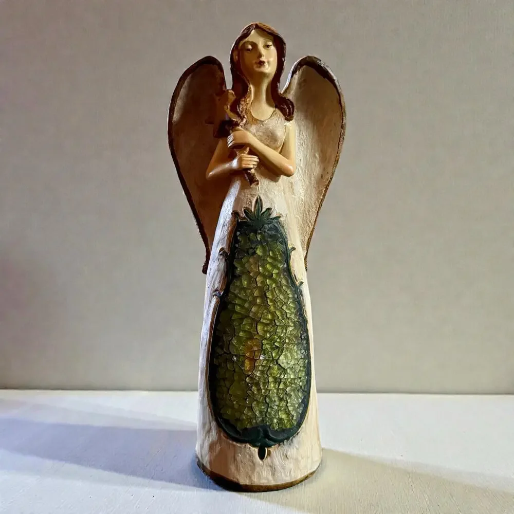 Vintage Christmas Angel Resin Figurine.